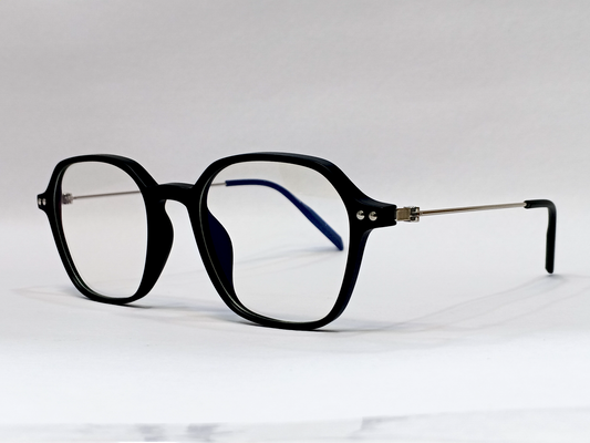 TR+Metal Medium Full Rim Square Computer Glasses for Men & Women [Blue Block]