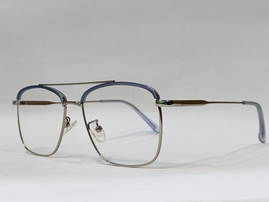 TR+Metal Medium Full Rim Square Computer Glasses for Men & Women [Blue Block]