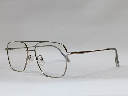 Metal Medium Full Rim Square Computer Glasses for Men & Women [Blue Block]